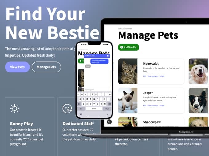 Pet Adoption web development project thumbnail